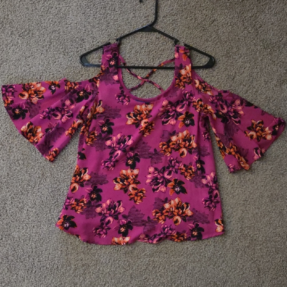 Apt. 9 Floral Cold Shoulder Blouse